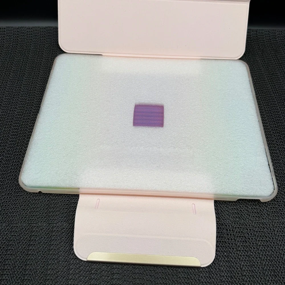 Holographic Rainbow Iridescent Tablet Case Pink Trifold Stand Cover 11 x 8.5